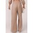 Khaki High Waist Drawstring Wide Leg Casual Pants