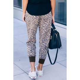 Leopard Print Drawstring Joggers with Side Pocket Leopard Print Drawstring Joggers with Side Pocket