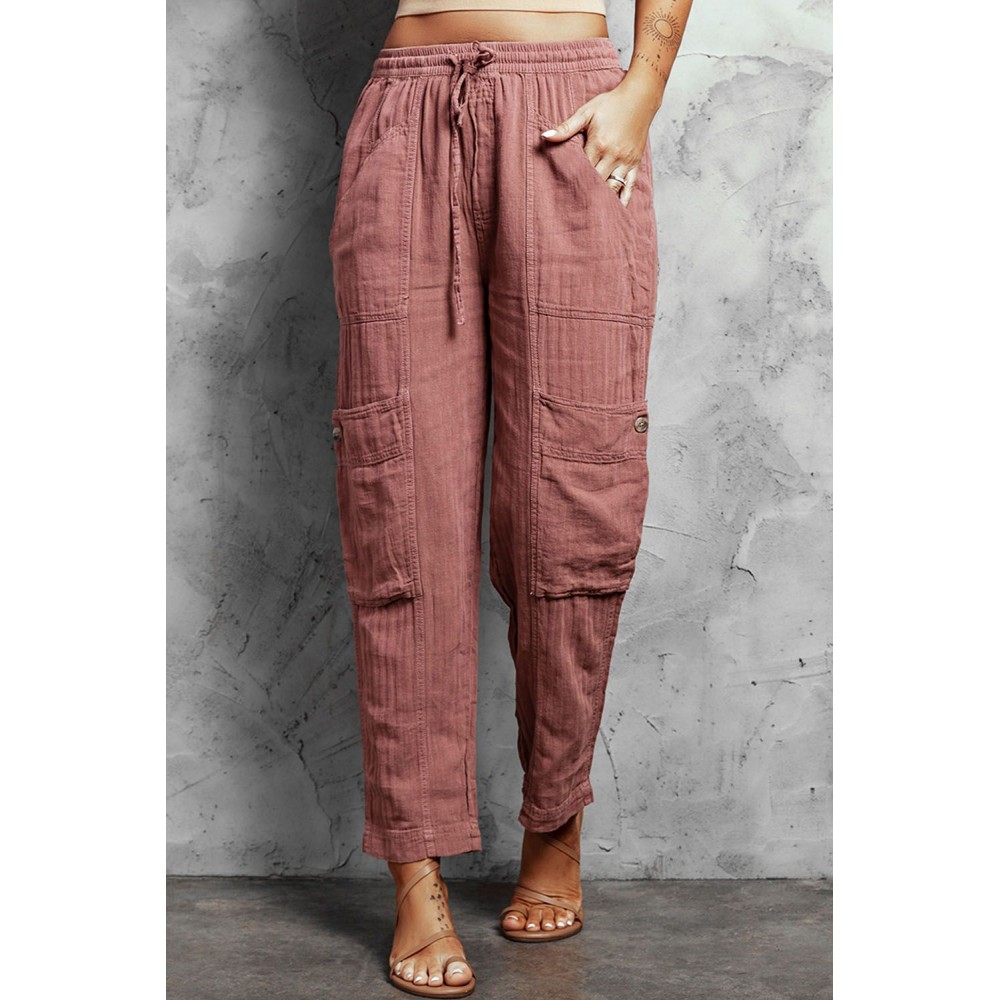 Pink Pocketed Utility Pants Pink Pocketed Utility Pants