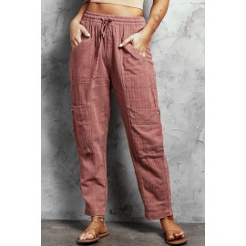 Pink Pocketed Utility Pants Pink Pocketed Utility Pants