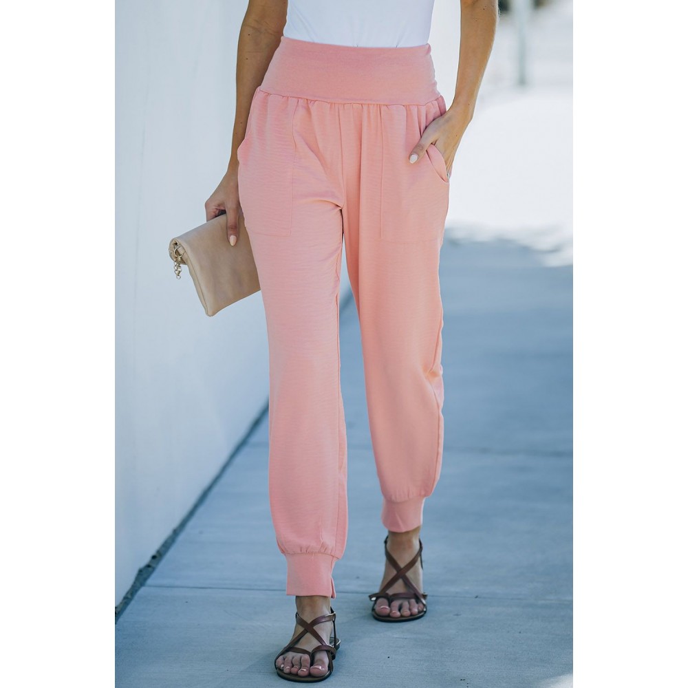 Pink Pocketed Casual Joggers Pink Pocketed Casual Joggers