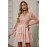 Apricot Sequin Embroidered Multilayer Skater Dress