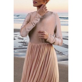 Long Sleeve Sequin Bodice Cocktail Maxi Dress Long Sleeve Sequin Bodice Cocktail Maxi Dress