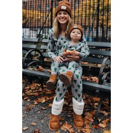 Parent-child Matching Mom's Christmas Trees Print Lounge Set Parent-child Matching Mom's Christmas Trees Print Lounge Set