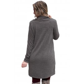 Grey Drawstring Cowl Neck Sweatshirt Dress Grey Drawstring Cowl Neck Sweatshirt Dress