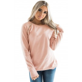 Gold Zip Detail Pink Pullover Sweatshirt Gold Zip Detail Pink Pullover Sweatshirt