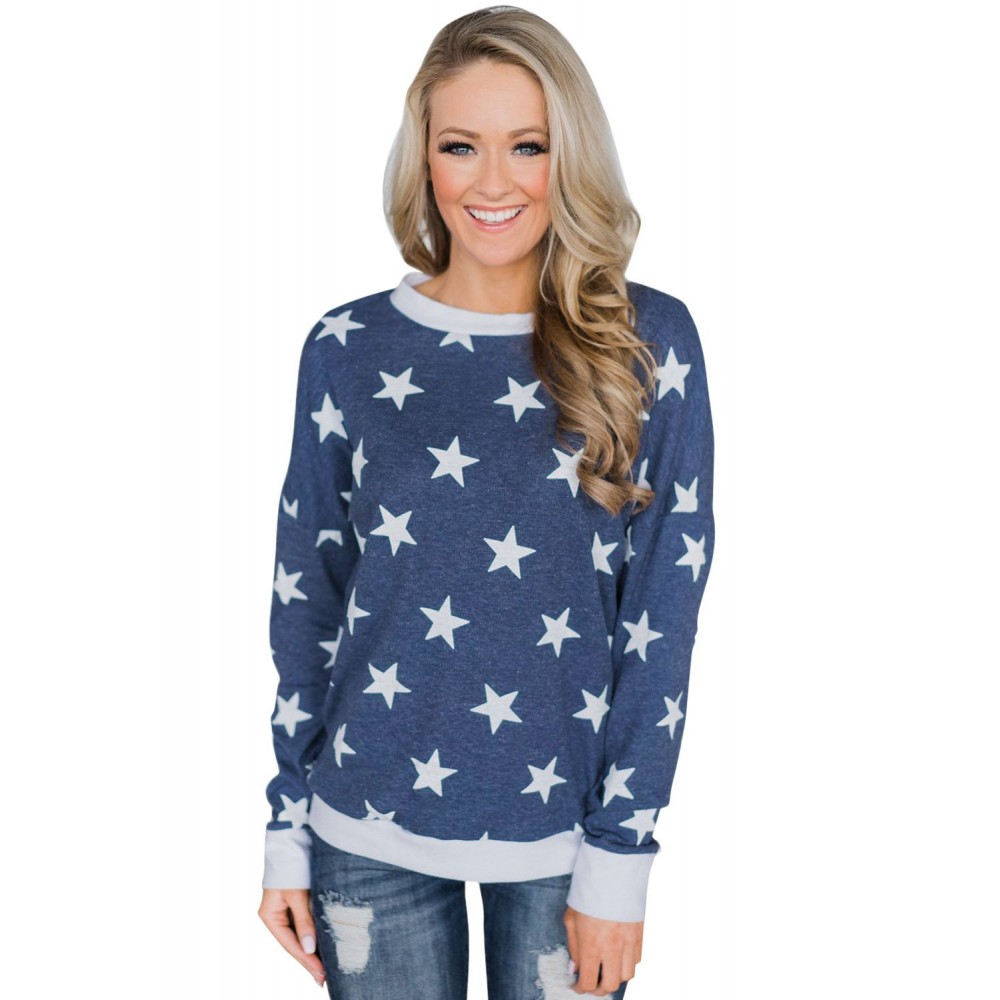 Navy All Over Star Sweatshirt Navy All Over Star Sweatshirt