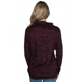 Burgundy Heathered Kangaroo Pocket Sweatshirt Burgundy Heathered Kangaroo Pocket Sweatshirt