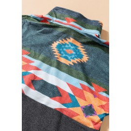 Aztec Print Atop Charcoal Pullover Sweatshirt Aztec Print Atop Charcoal Pullover Sweatshirt