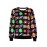 Fashion Emoji Print Black Women Sweatshirt