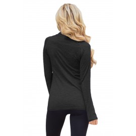 Black Zip up Long Sleeve Gym Yoga Top Black Zip up Long Sleeve Gym Yoga Top
